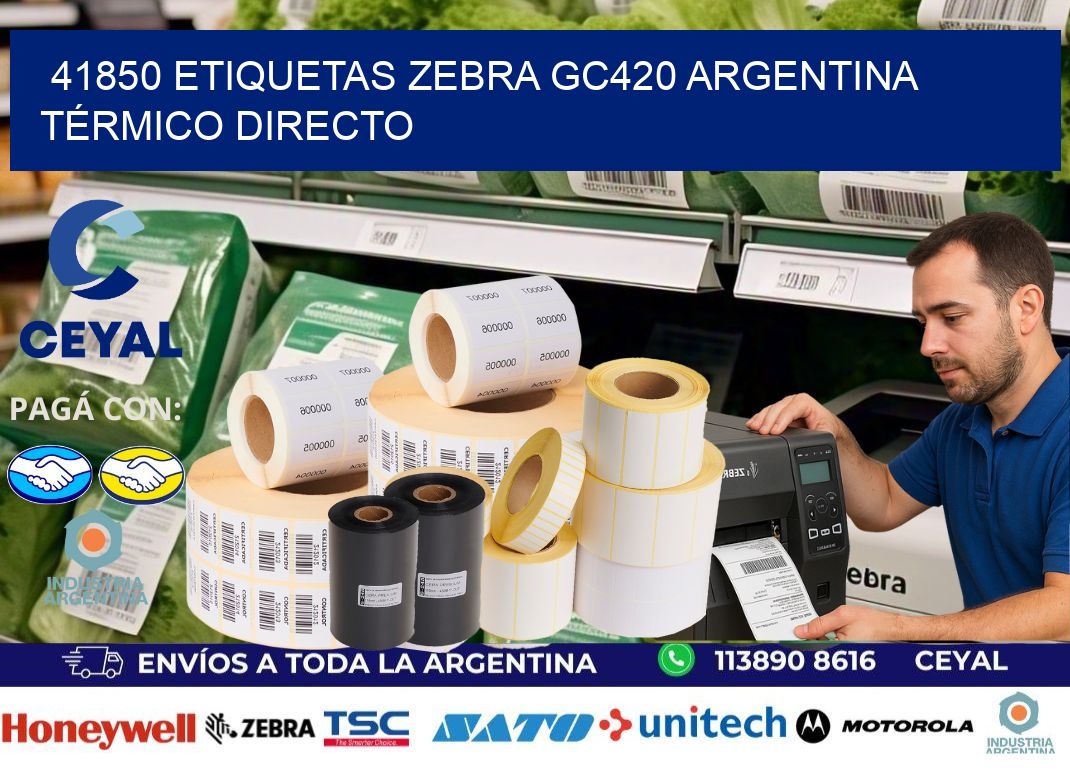 41850 etiquetas zebra gc420 argentina TÉRMICO DIRECTO