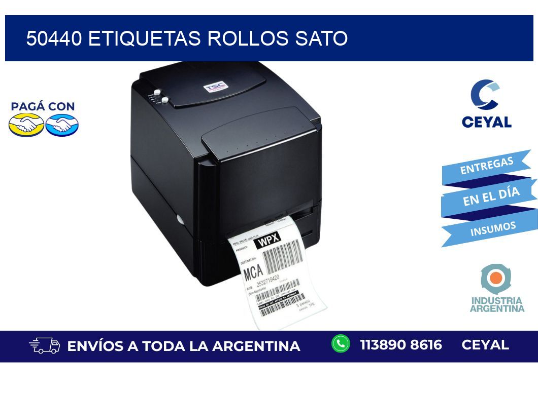 50440 ETIQUETAS ROLLOS SATO