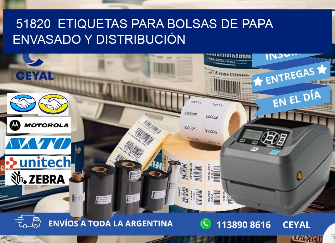 51820  ETIQUETAS PARA BOLSAS DE PAPA ENVASADO Y DISTRIBUCIÓN