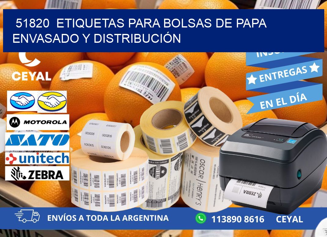 51820  ETIQUETAS PARA BOLSAS DE PAPA ENVASADO Y DISTRIBUCIÓN