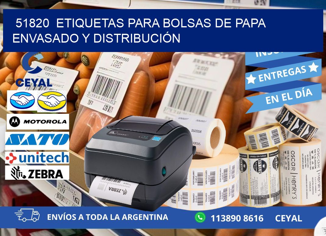 51820  ETIQUETAS PARA BOLSAS DE PAPA ENVASADO Y DISTRIBUCIÓN