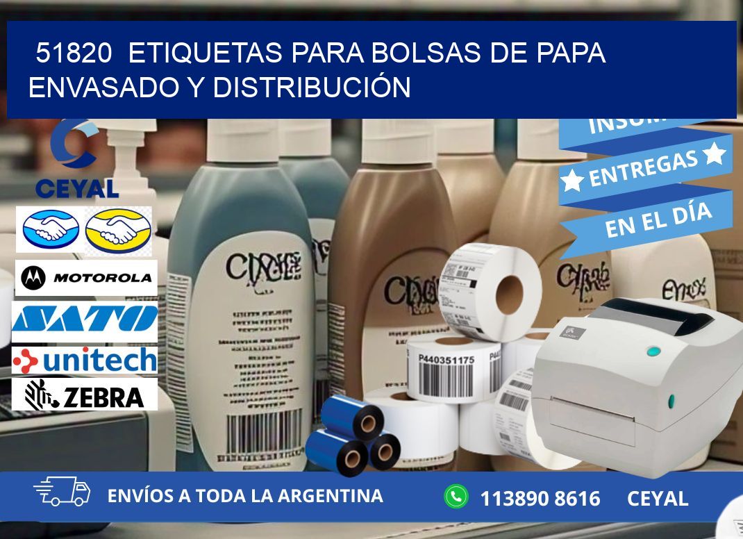 51820  ETIQUETAS PARA BOLSAS DE PAPA ENVASADO Y DISTRIBUCIÓN