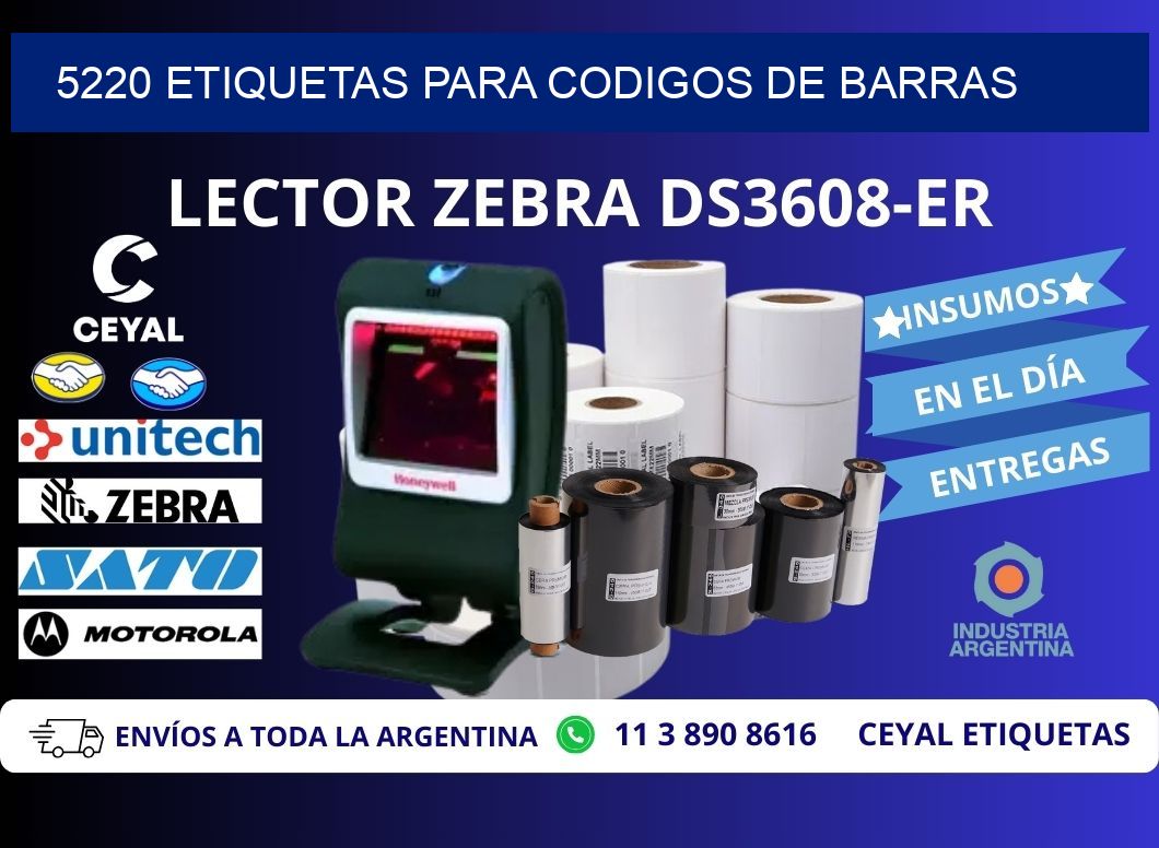 5220 ETIQUETAS PARA CODIGOS DE BARRAS