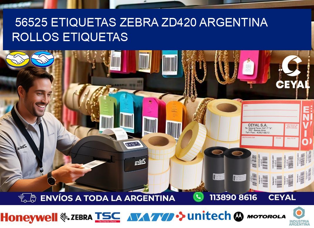 56525 etiquetas zebra zd420 argentina ROLLOS ETIQUETAS