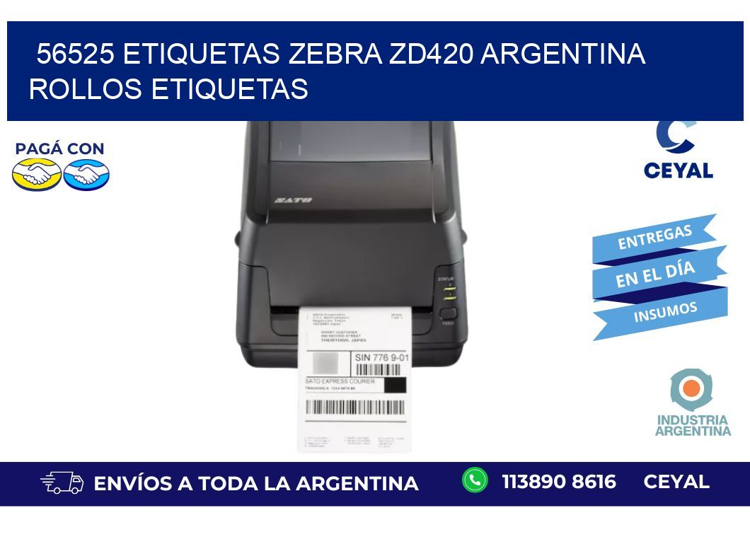 56525 etiquetas zebra zd420 argentina ROLLOS ETIQUETAS
