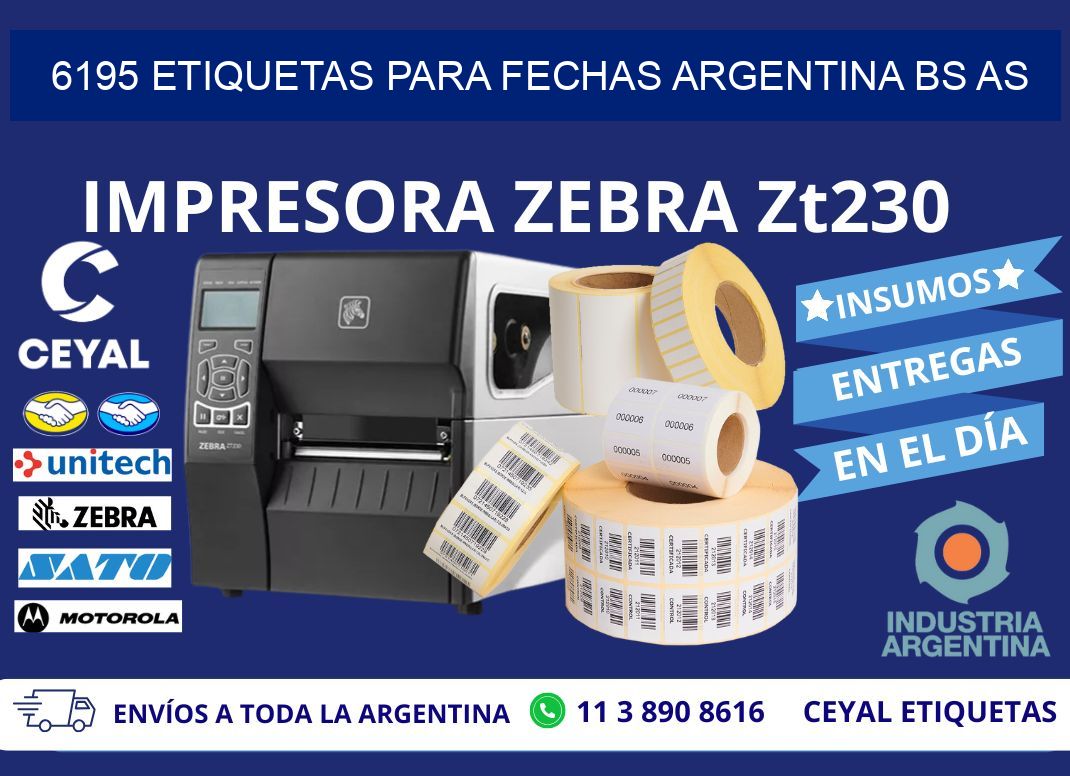 6195 ETIQUETAS PARA FECHAS ARGENTINA BS AS