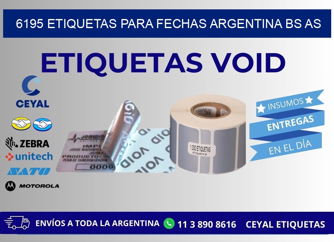 6195 ETIQUETAS PARA FECHAS ARGENTINA BS AS