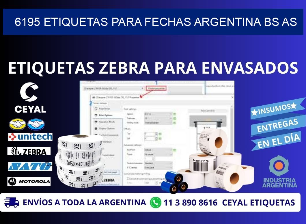 6195 ETIQUETAS PARA FECHAS ARGENTINA BS AS