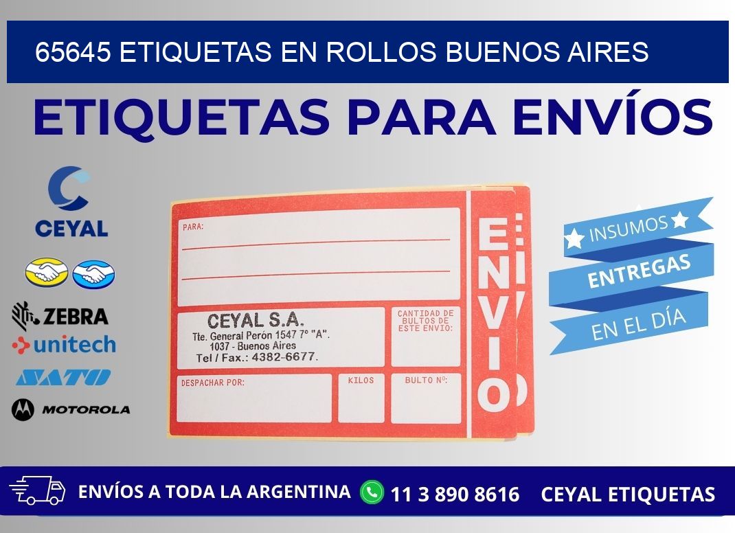 65645 ETIQUETAS EN ROLLOS BUENOS AIRES