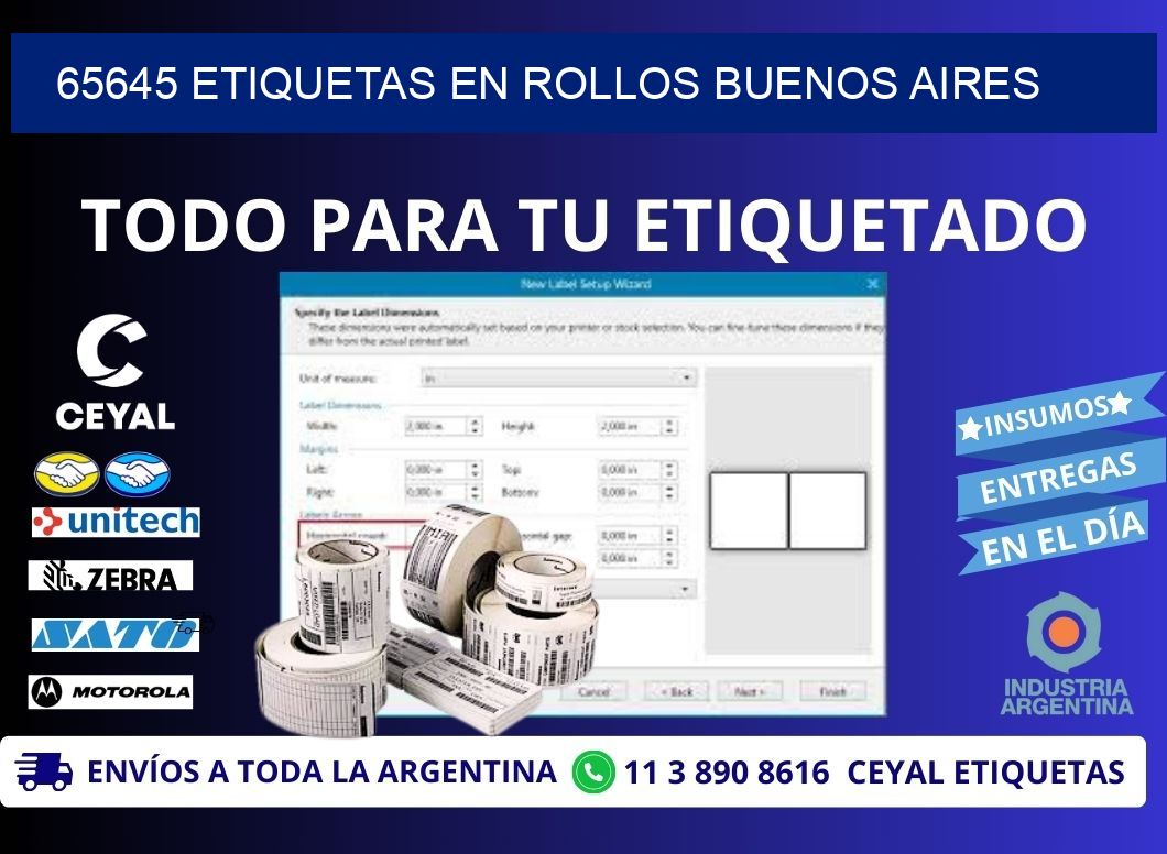 65645 ETIQUETAS EN ROLLOS BUENOS AIRES