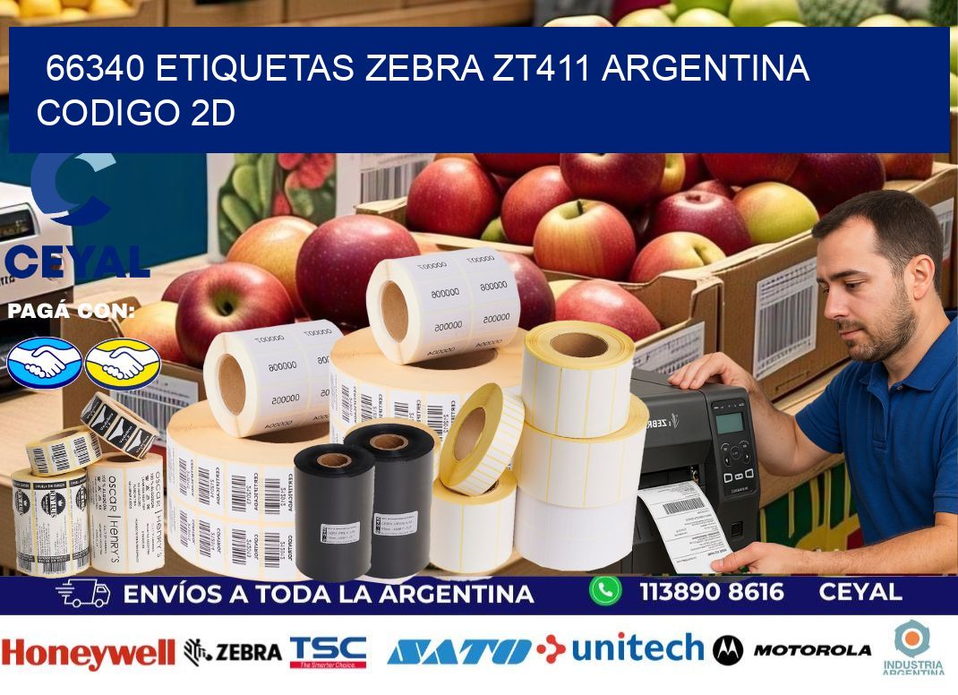 66340 etiquetas zebra zt411 argentina CODIGO 2D