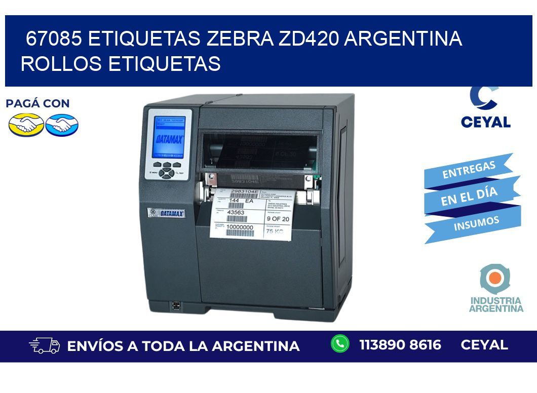 67085 etiquetas zebra zd420 argentina ROLLOS ETIQUETAS