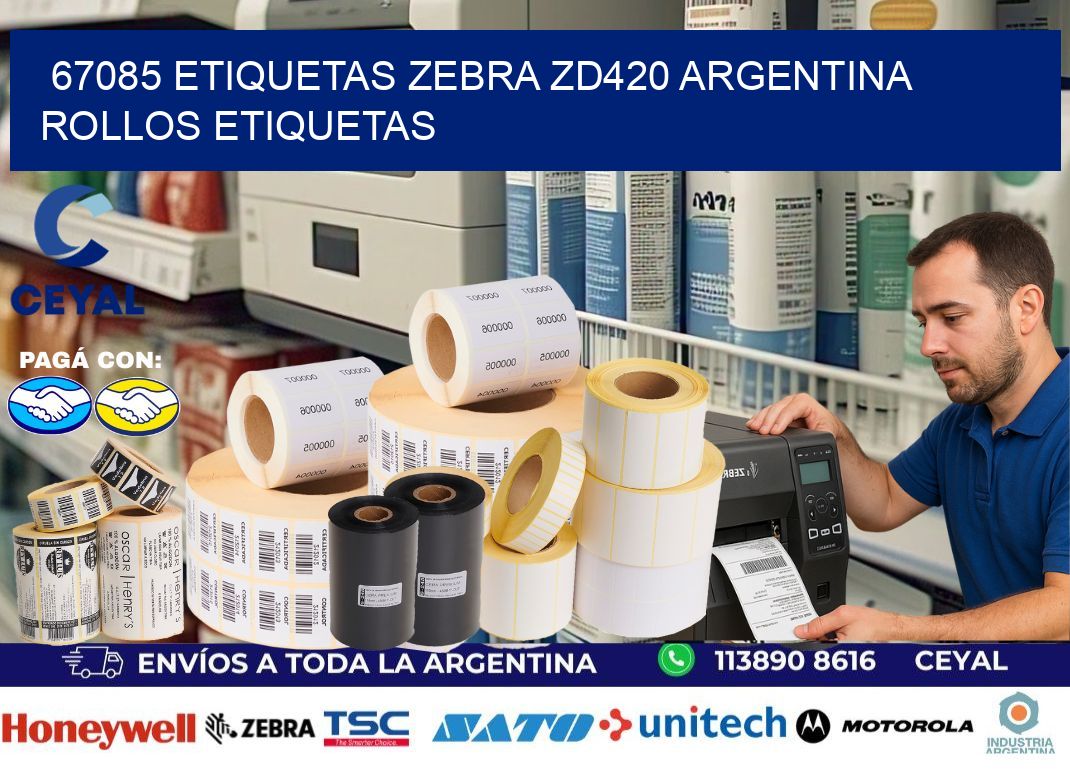67085 etiquetas zebra zd420 argentina ROLLOS ETIQUETAS