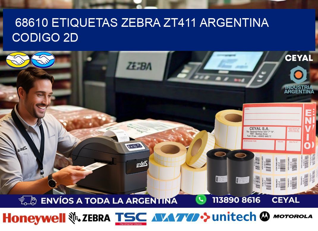 68610 etiquetas zebra zt411 argentina CODIGO 2D