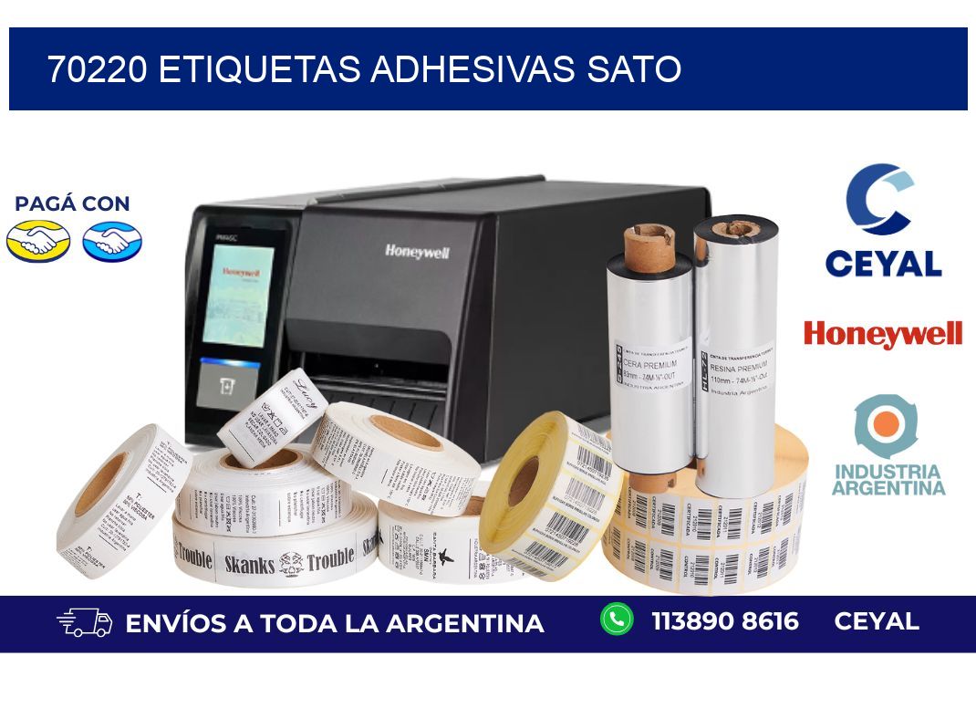 70220 ETIQUETAS ADHESIVAS SATO