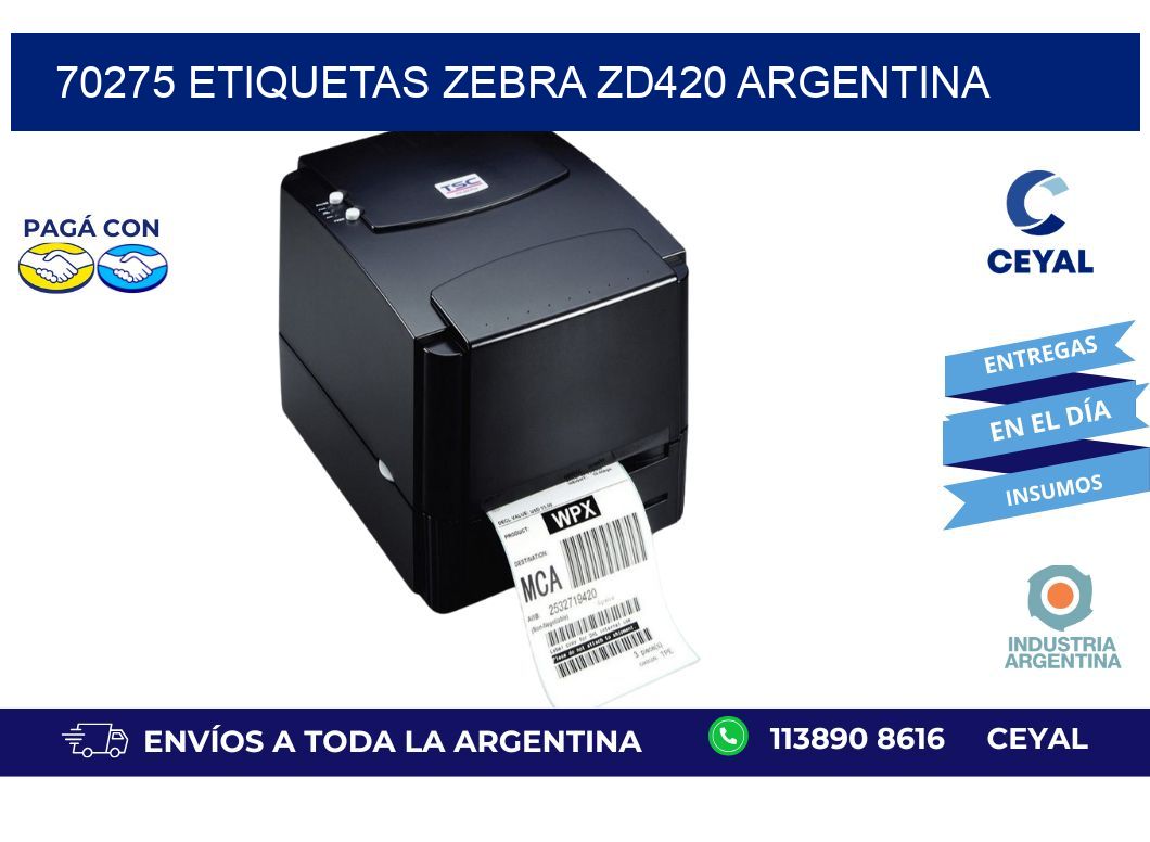 70275 etiquetas zebra zd420 argentina