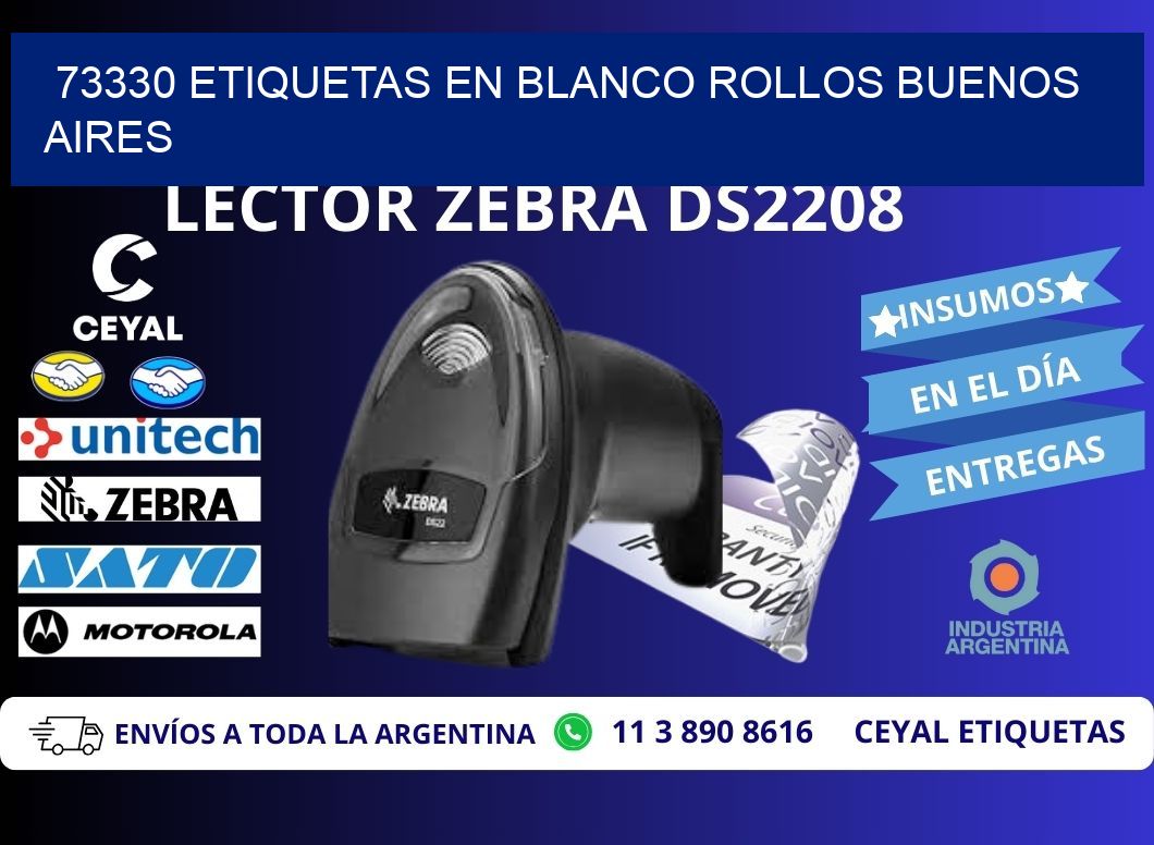 73330 ETIQUETAS EN BLANCO ROLLOS BUENOS AIRES