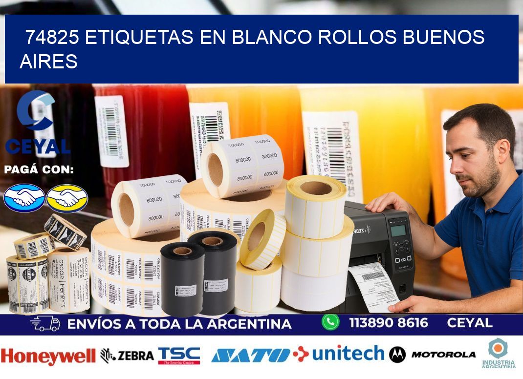 74825 ETIQUETAS EN BLANCO ROLLOS BUENOS AIRES