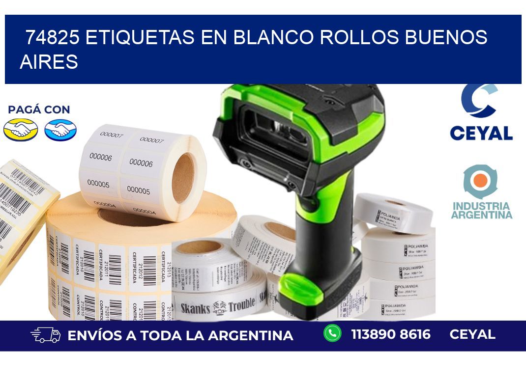 74825 ETIQUETAS EN BLANCO ROLLOS BUENOS AIRES