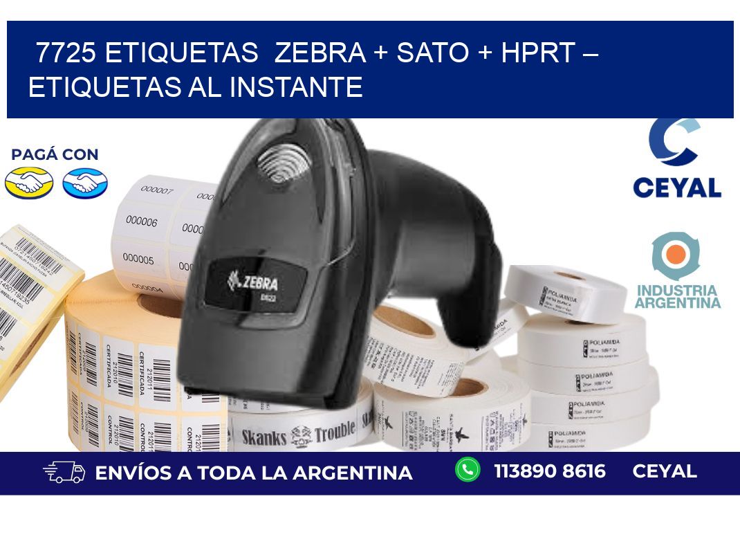 7725 etiquetas  Zebra + SATO + HPRT – Etiquetas al Instante
