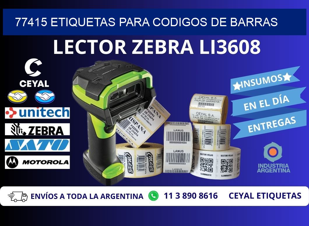 77415 ETIQUETAS PARA CODIGOS DE BARRAS