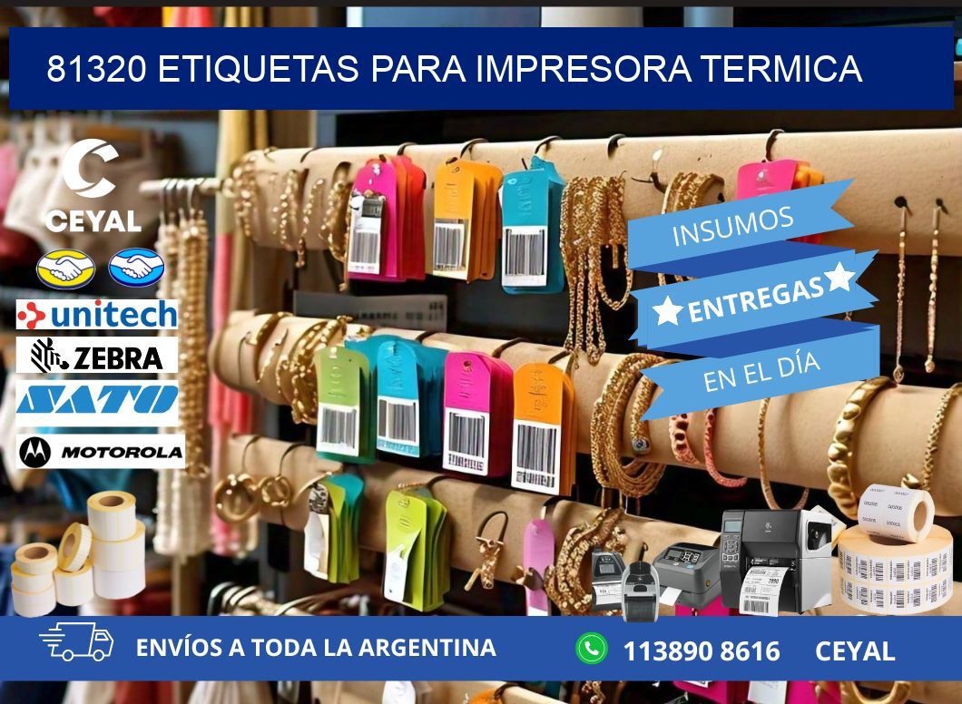 81320 ETIQUETAS PARA IMPRESORA TERMICA