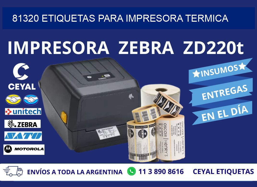 81320 ETIQUETAS PARA IMPRESORA TERMICA