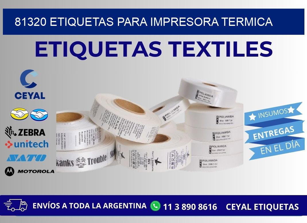 81320 ETIQUETAS PARA IMPRESORA TERMICA