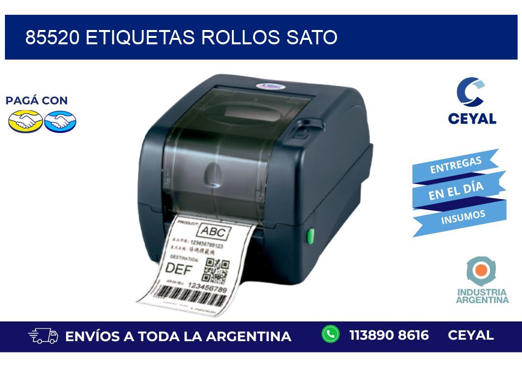 85520 ETIQUETAS ROLLOS SATO