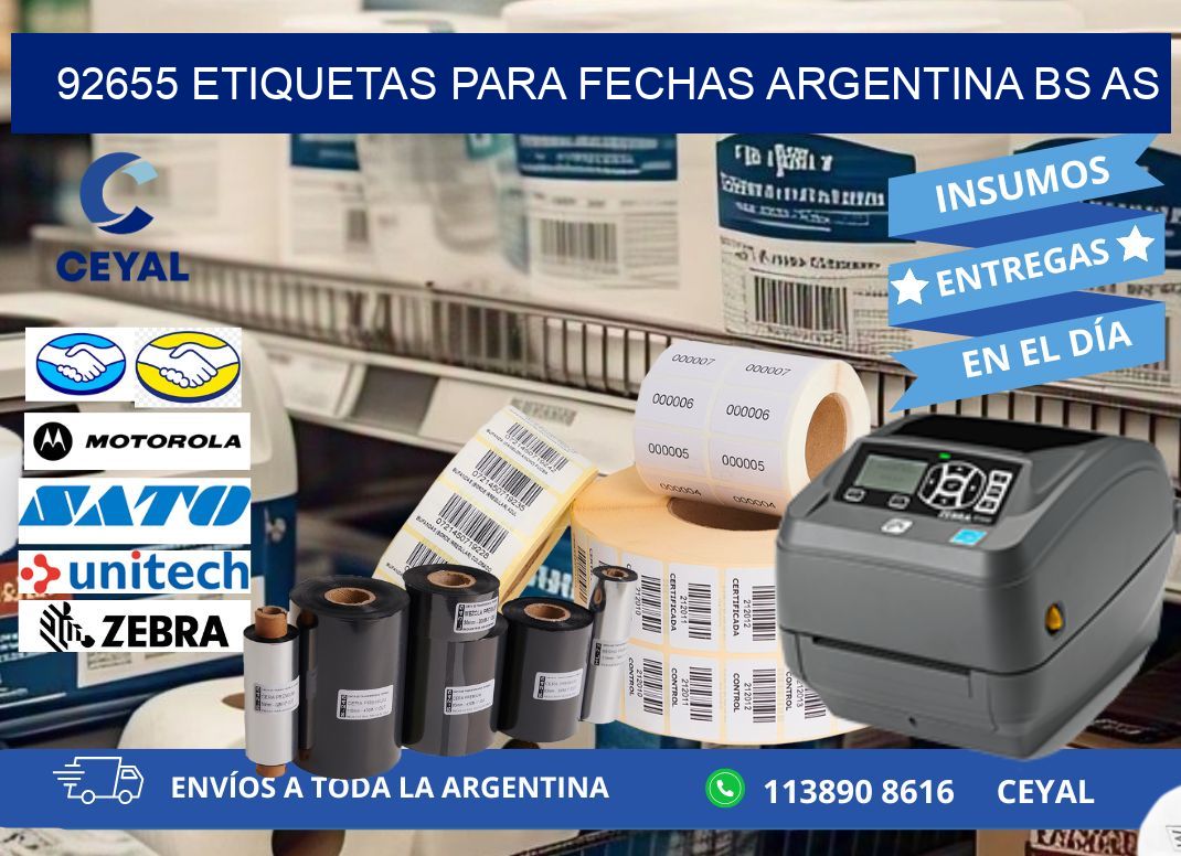 92655 ETIQUETAS PARA FECHAS ARGENTINA BS AS