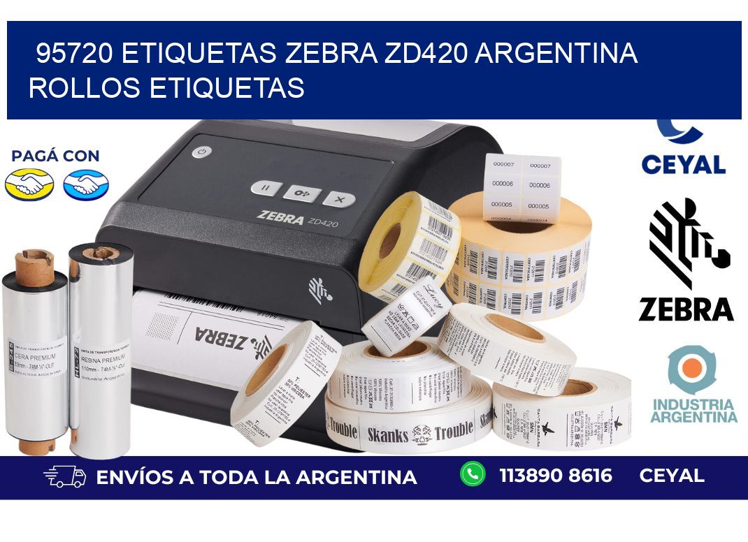 95720 etiquetas zebra zd420 argentina ROLLOS ETIQUETAS