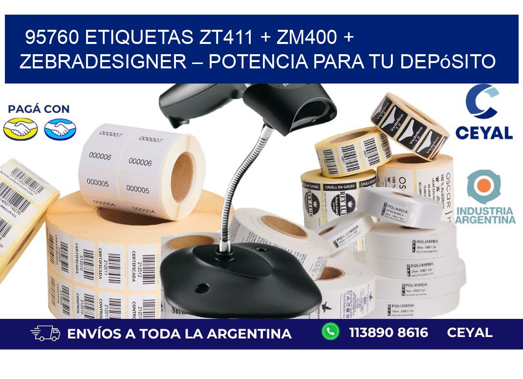 95760 ETIQUETAS ZT411 + ZM400 + ZebraDesigner – Potencia para tu depósito