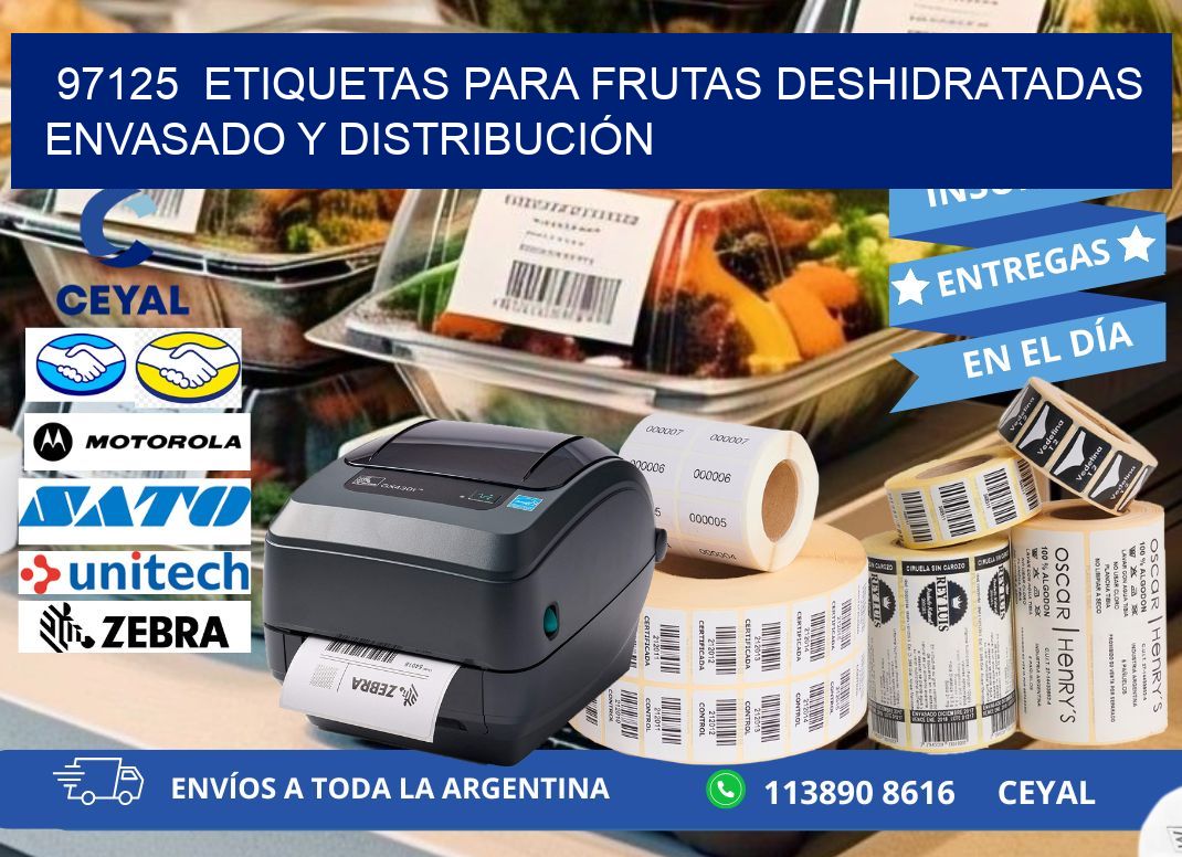 97125  ETIQUETAS PARA FRUTAS DESHIDRATADAS ENVASADO Y DISTRIBUCIÓN