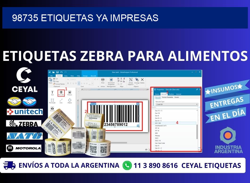 98735 ETIQUETAS YA IMPRESAS