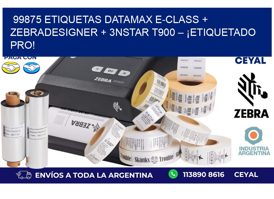 99875 ETIQUETAS Datamax E-Class + ZebraDesigner + 3nStar T900 – ¡Etiquetado pro!