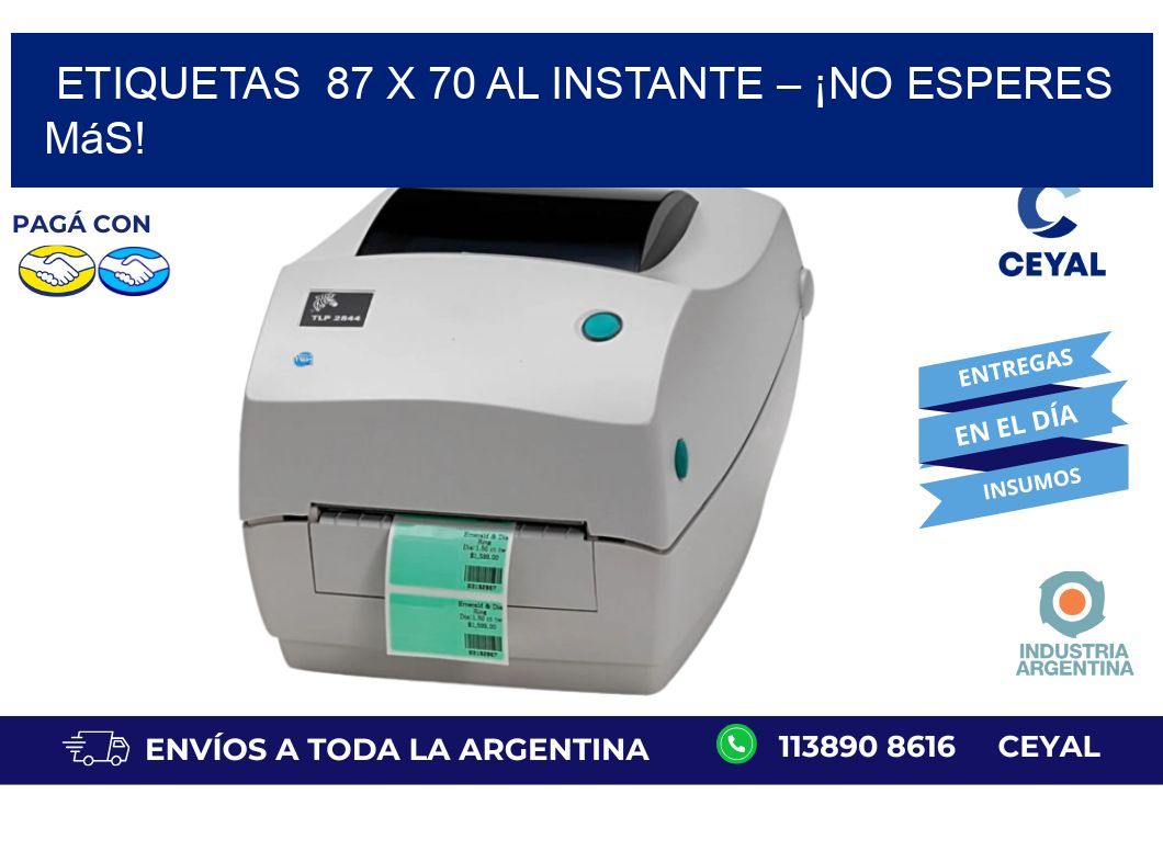 Etiquetas  87 x 70 al Instante – ¡No Esperes Más!