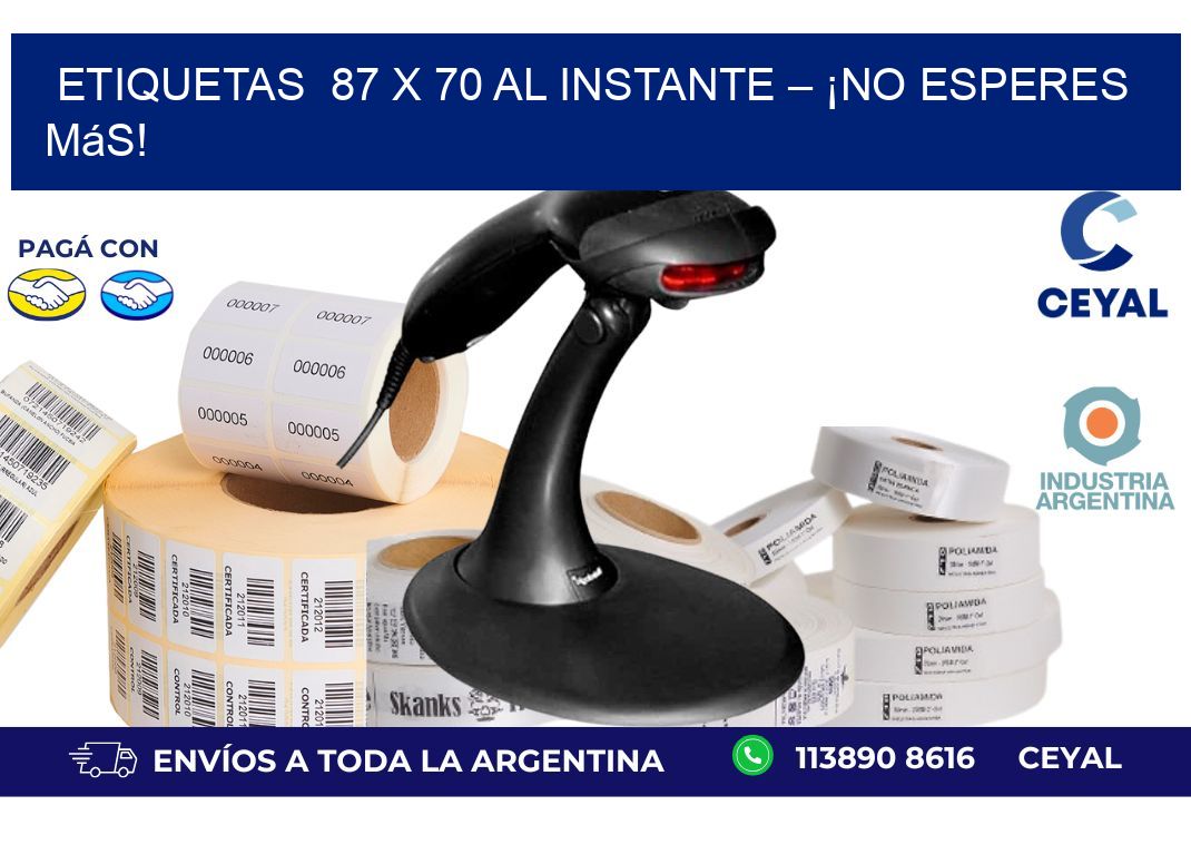 Etiquetas  87 x 70 al Instante – ¡No Esperes Más!