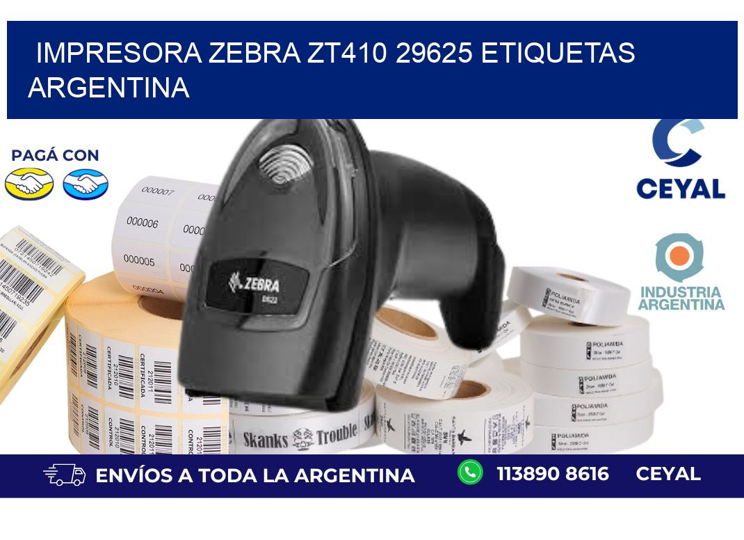 Impresora zebra zt410 29625 etiquetas argentina