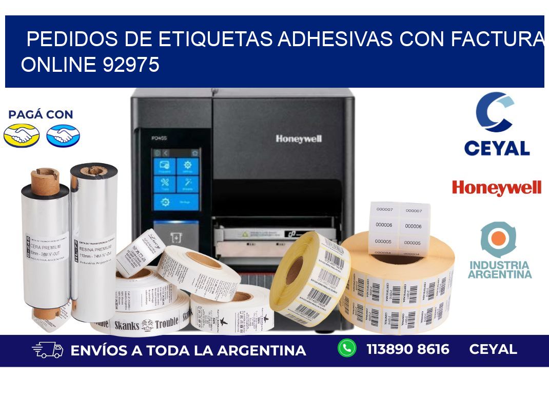 Pedidos de Etiquetas Adhesivas con Factura Online 92975