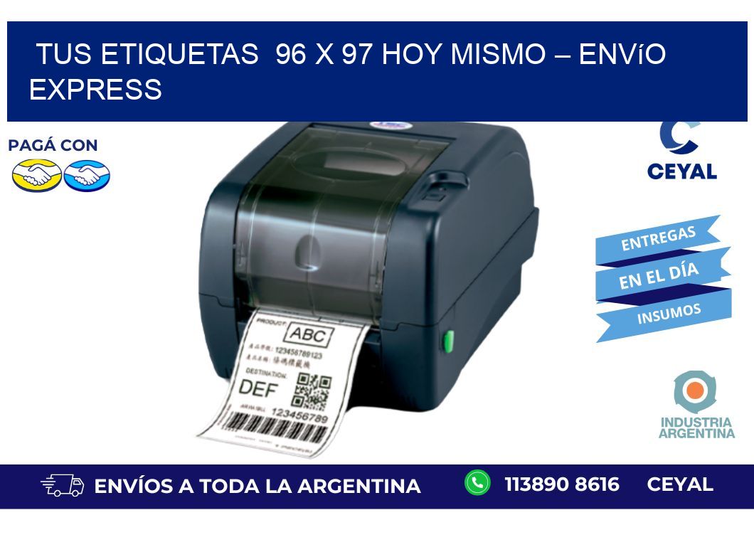 Tus Etiquetas  96 x 97 Hoy Mismo – Envío Express