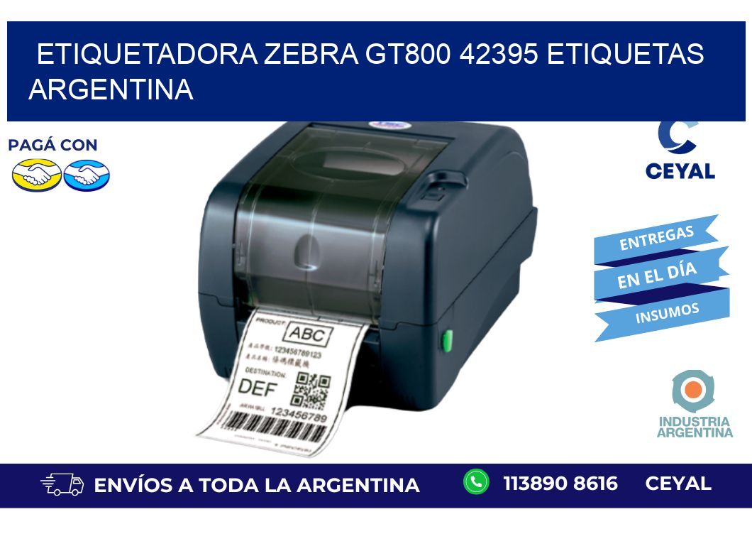 etiquetadora zebra gt800 42395 etiquetas argentina