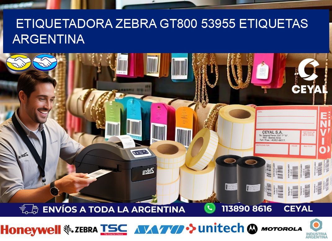 etiquetadora zebra gt800 53955 etiquetas argentina