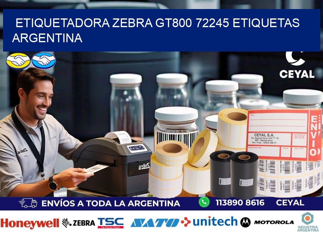 etiquetadora zebra gt800 72245 etiquetas argentina