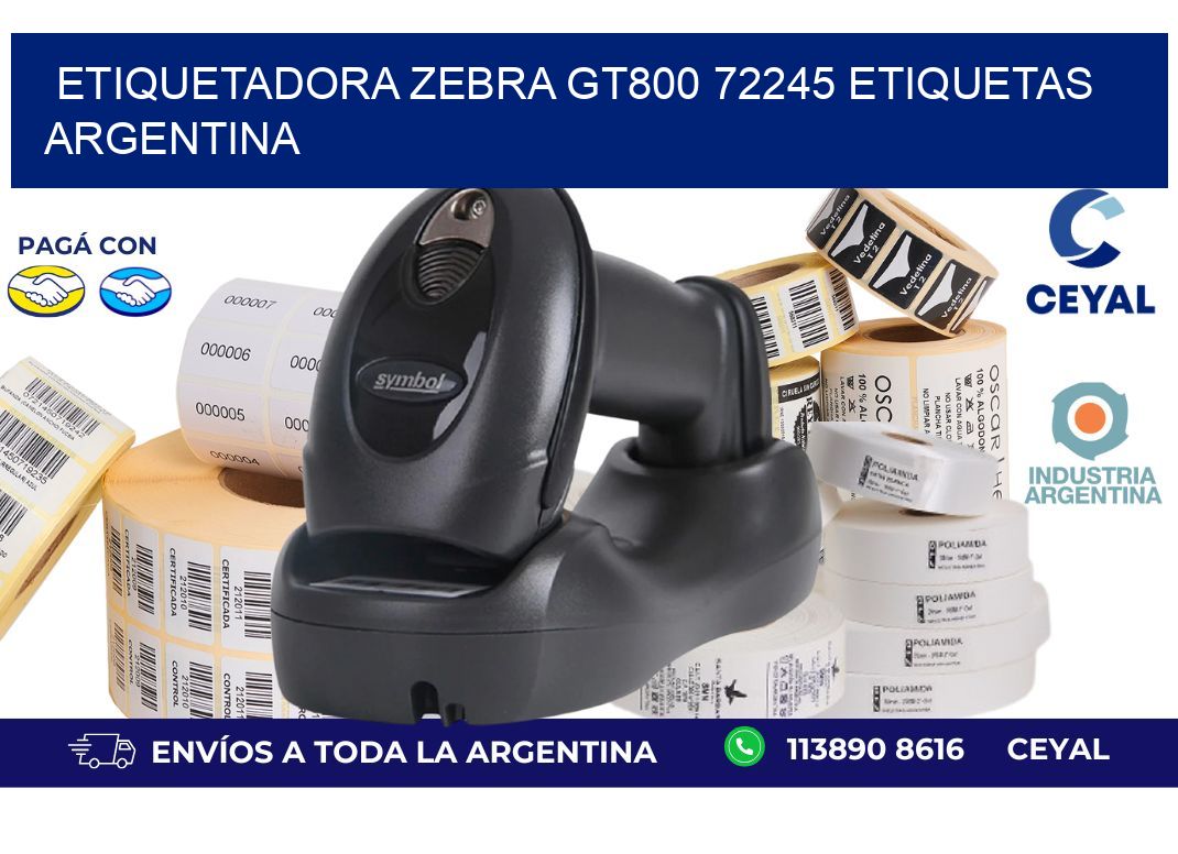 etiquetadora zebra gt800 72245 etiquetas argentina