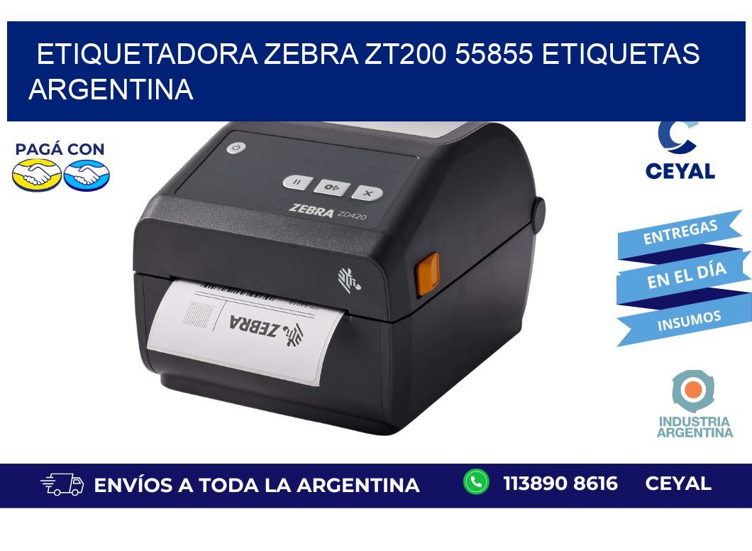 etiquetadora zebra zt200 55855 etiquetas argentina