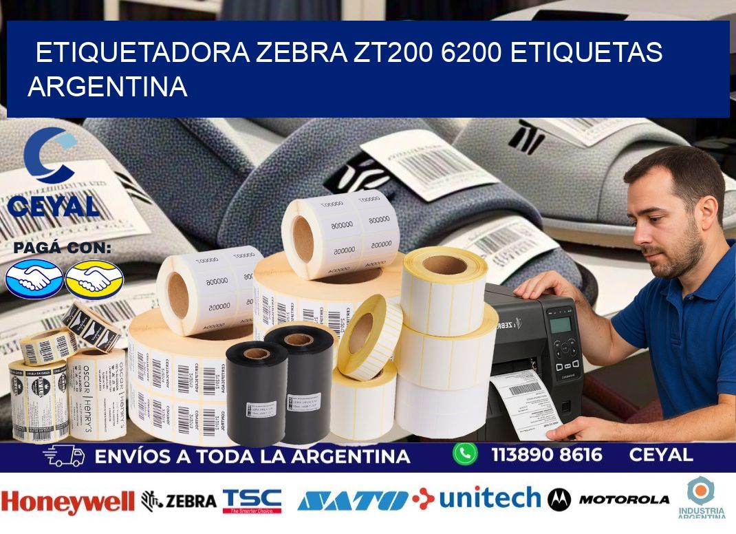 etiquetadora zebra zt200 6200 etiquetas argentina