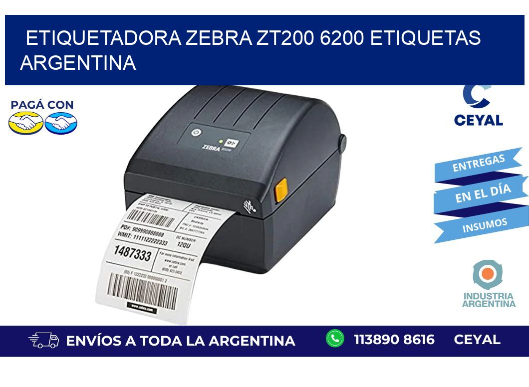 etiquetadora zebra zt200 6200 etiquetas argentina