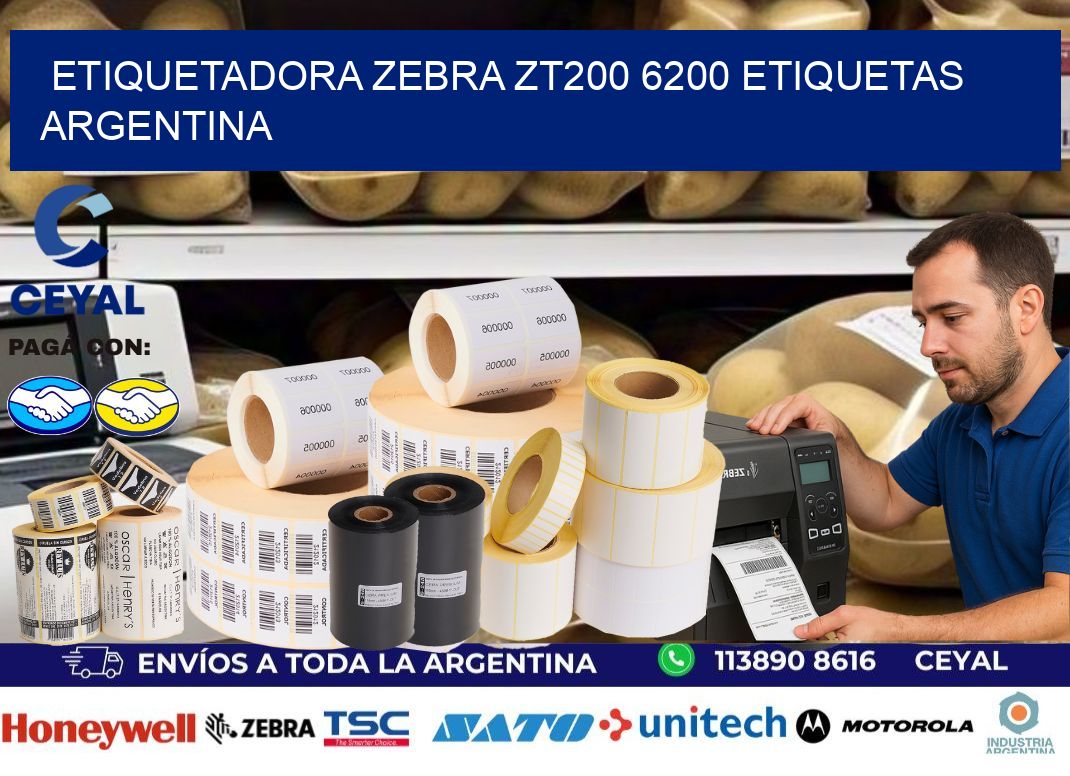 etiquetadora zebra zt200 6200 etiquetas argentina
