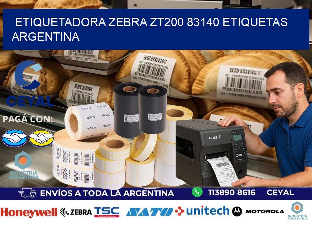 etiquetadora zebra zt200 83140 etiquetas argentina
