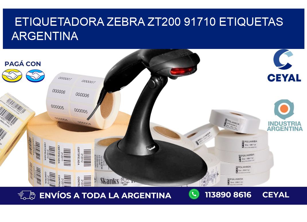 etiquetadora zebra zt200 91710 etiquetas argentina